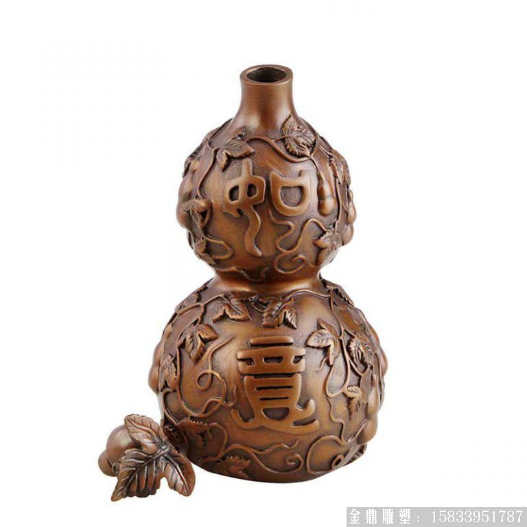 仿古銅葫蘆雕塑，多款多樣 (2)